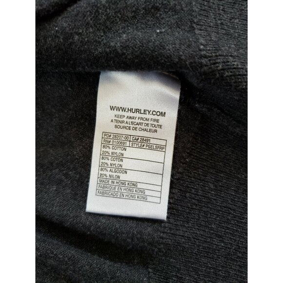 Hurley VTG Jacket Women Size XS Dark Gray Long Sleeve Mock Neck Logo Full Zip - Picture 10 of 11